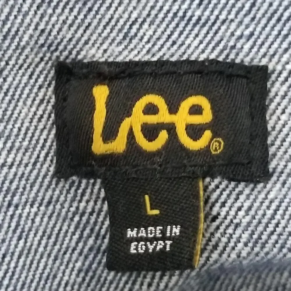 Lee Jean Jacket Womens Large Denim Trucker‎ Stretch Button Front Pockets Casual